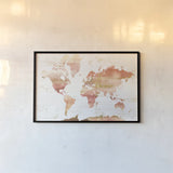 Desert Blooms Abstract Map by Laura Marshall. shown as a paper print in a black flame. Available as a archival giclee rolled canvas, fine art paper, or poster print. SKU 67448i.