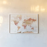Desert Blooms Abstract Map by Laura Marshall. shown as a paper print in a white frame. Available as a archival giclee rolled canvas, fine art paper, or poster print. SKU 67448i.