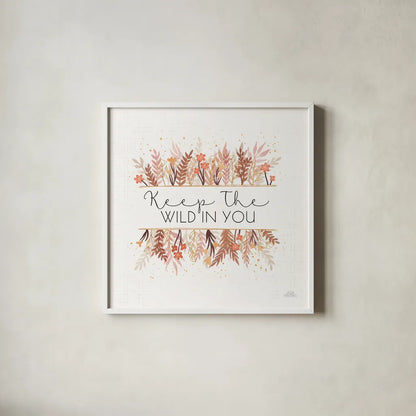 Desert Blooms I by Laura Marshall. Shown in a crisp white glass frame for a clean and minimalist style. Available as an archival giclee rolled canvas, fine art paper, or poster print. SKU 64842a.