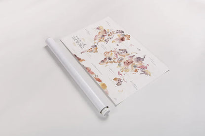 Desert Blooms Map by Laura Marshall. shown as a rolled paper print. Available as archival giclee rolled canvas, fine art paper, or poster print. SKU 64850i.