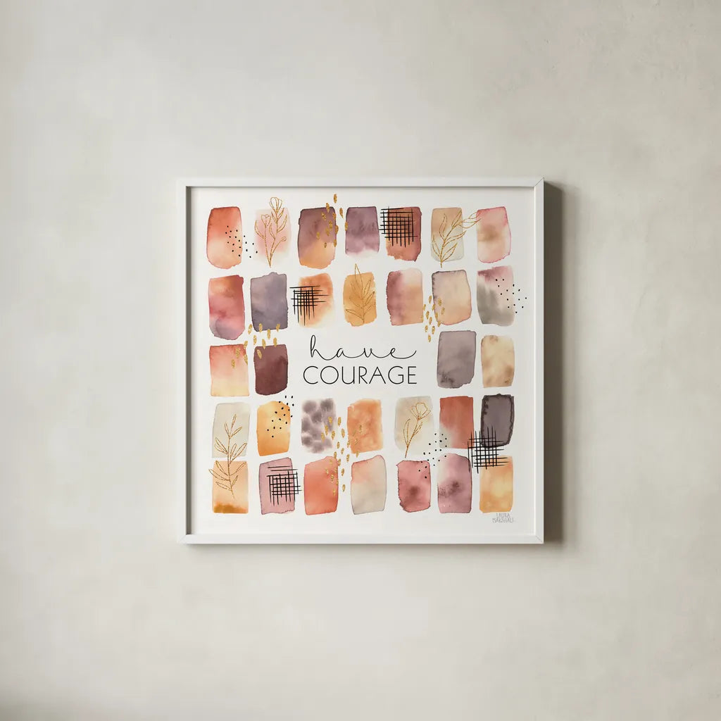 Desert Blooms V by Laura Marshall. Shown in a crisp white glass frame for a clean and minimalist style. Available as an archival giclee rolled canvas, fine art paper, or poster print. SKU 64846a.