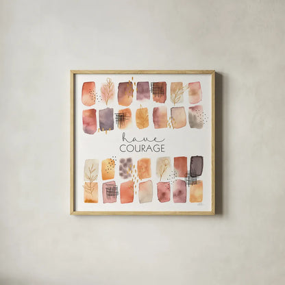 Desert Blooms VII by Laura Marshall. Shown in a natural wood glass frame for a timeless modern aesthetic. Available as an archival giclee rolled canvas, fine art paper, or poster print. SKU 67775a.