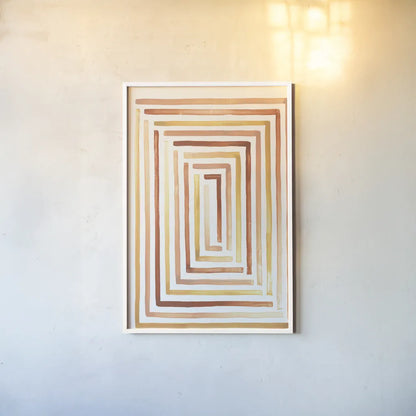 Desert Sunset II SP by Laura Marshall. shown as a paper print in a white frame. Available as a archival giclee rolled canvas, fine art paper, or poster print. SKU 76896h.