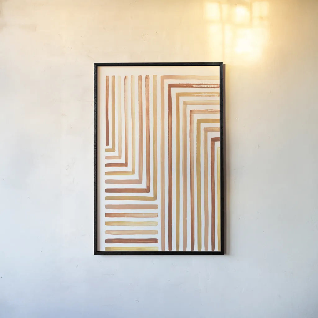 Desert Sunset III SP by Laura Marshall. shown as a paper print in a black flame. Available as a archival giclee rolled canvas, fine art paper, or poster print. SKU 76897h.