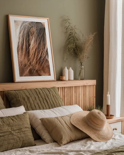 Elska I by Laura Marshall. shown as a paper print in a natural frame. Available as a archival giclee rolled canvas, fine art paper, or poster print. SKU 49814h.