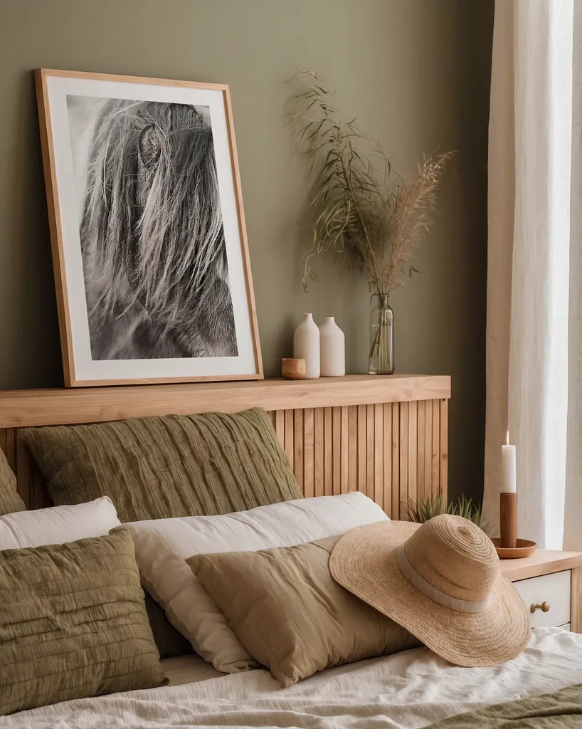 Elska I BW by Laura Marshall. shown as a paper print in a natural frame. Available as a archival giclee rolled canvas, fine art paper, or poster print. SKU 49815h.