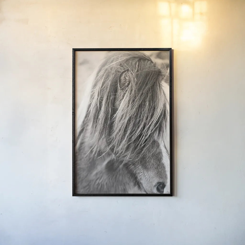 Elska I BW by Laura Marshall. shown as a paper print in a black flame. Available as a archival giclee rolled canvas, fine art paper, or poster print. SKU 49815h.