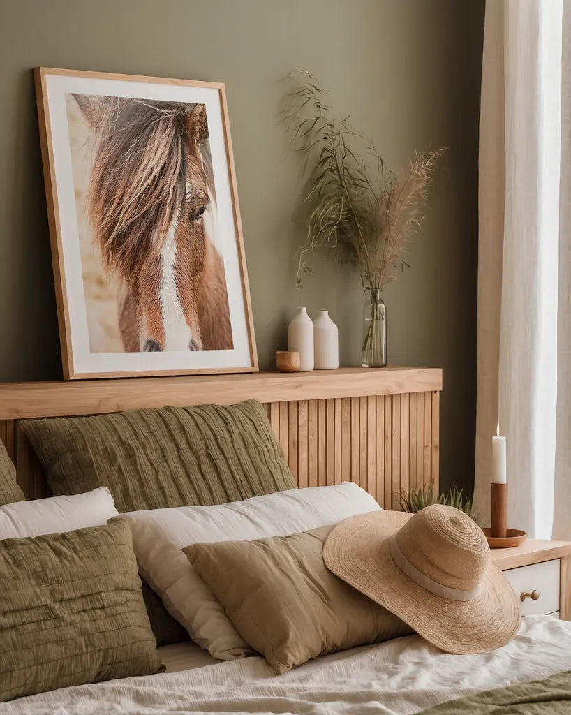 Elska II by Laura Marshall. shown as a paper print in a natural frame. Available as a archival giclee rolled canvas, fine art paper, or poster print. SKU 49816h.