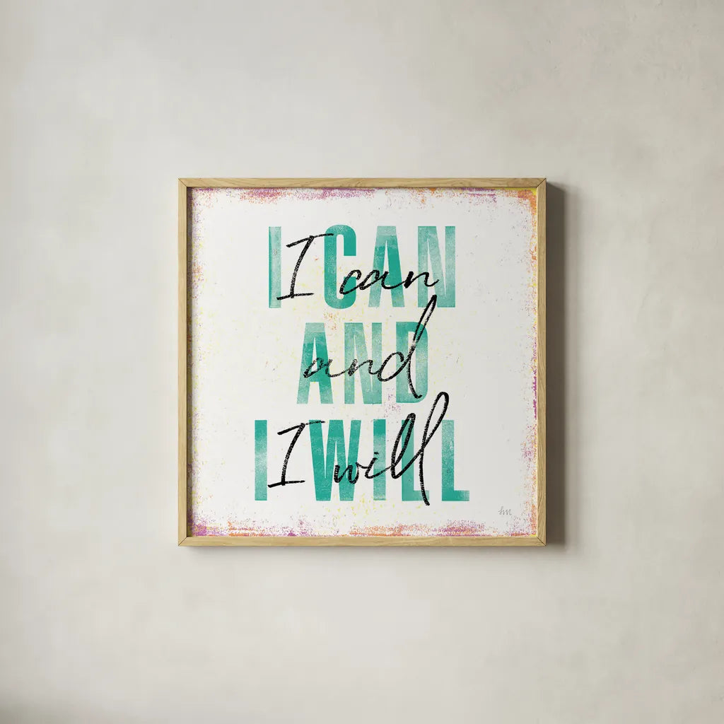 Empowerment III by Laura Marshall. Shown in a natural wood glass frame for a timeless modern aesthetic. Available as an archival giclee rolled canvas, fine art paper, or poster print. SKU 46920a.