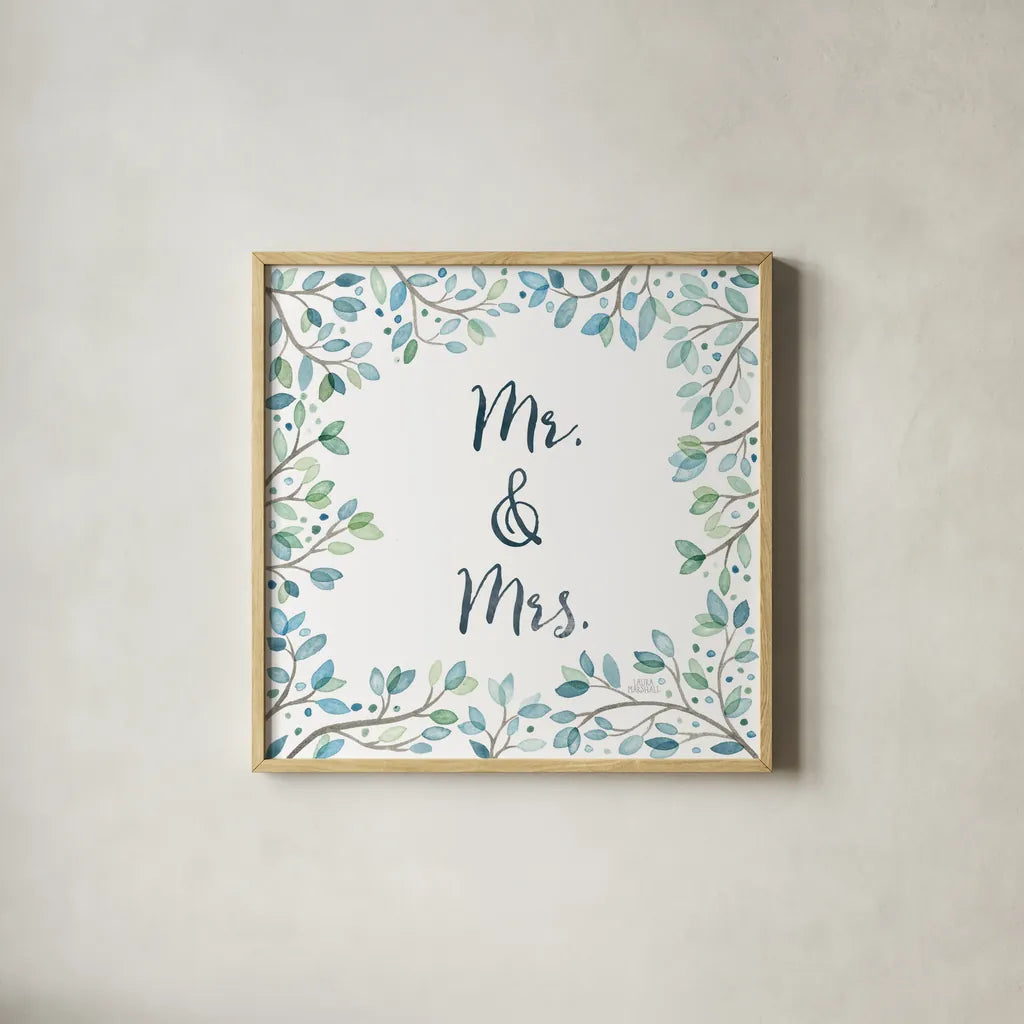 Enchanted Forest IV Sq by Laura Marshall. Shown in a natural wood glass frame for a timeless modern aesthetic. Available as an archival giclee rolled canvas, fine art paper, or poster print. SKU 55626a.