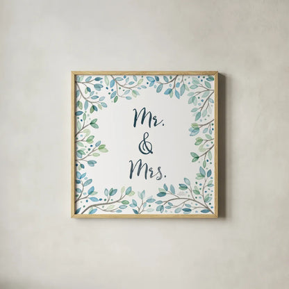 Enchanted Forest IV Sq by Laura Marshall. Shown in a natural wood glass frame for a timeless modern aesthetic. Available as an archival giclee rolled canvas, fine art paper, or poster print. SKU 55626a.