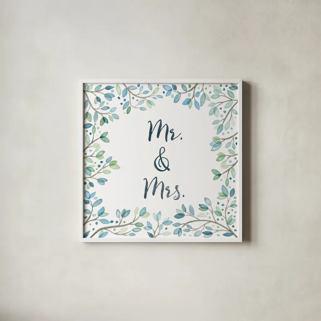 Enchanted Forest IV Sq by Laura Marshall. Shown in a crisp white glass frame for a clean and minimalist style. Available as an archival giclee rolled canvas, fine art paper, or poster print. SKU 55626a.