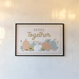 Festive Friendsgiving I by Laura Marshall. shown as a paper print in a black flame. Available as a archival giclee rolled canvas, fine art paper, or poster print. SKU 80539i.