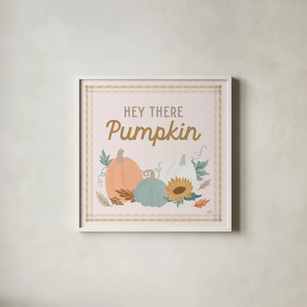 Festive Friendsgiving II by Laura Marshall. Shown in a crisp white glass frame for a clean and minimalist style. Available as an archival giclee rolled canvas, fine art paper, or poster print. SKU 80540a.