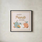 Festive Friendsgiving III by Laura Marshall. Shown in a sleek black glass frame for a contemporary gallery look. Available as an archival giclee rolled canvas, fine art paper, or poster print. SKU 80541a.