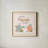 Festive Friendsgiving III by Laura Marshall. Shown in a natural wood glass frame for a timeless modern aesthetic. Available as an archival giclee rolled canvas, fine art paper, or poster print. SKU 80541a.