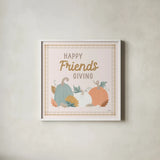 Festive Friendsgiving III by Laura Marshall. Shown in a crisp white glass frame for a clean and minimalist style. Available as an archival giclee rolled canvas, fine art paper, or poster print. SKU 80541a.