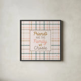 Festive Friendsgiving V by Laura Marshall. Shown in a sleek black glass frame for a contemporary gallery look. Available as an archival giclee rolled canvas, fine art paper, or poster print. SKU 80543a.