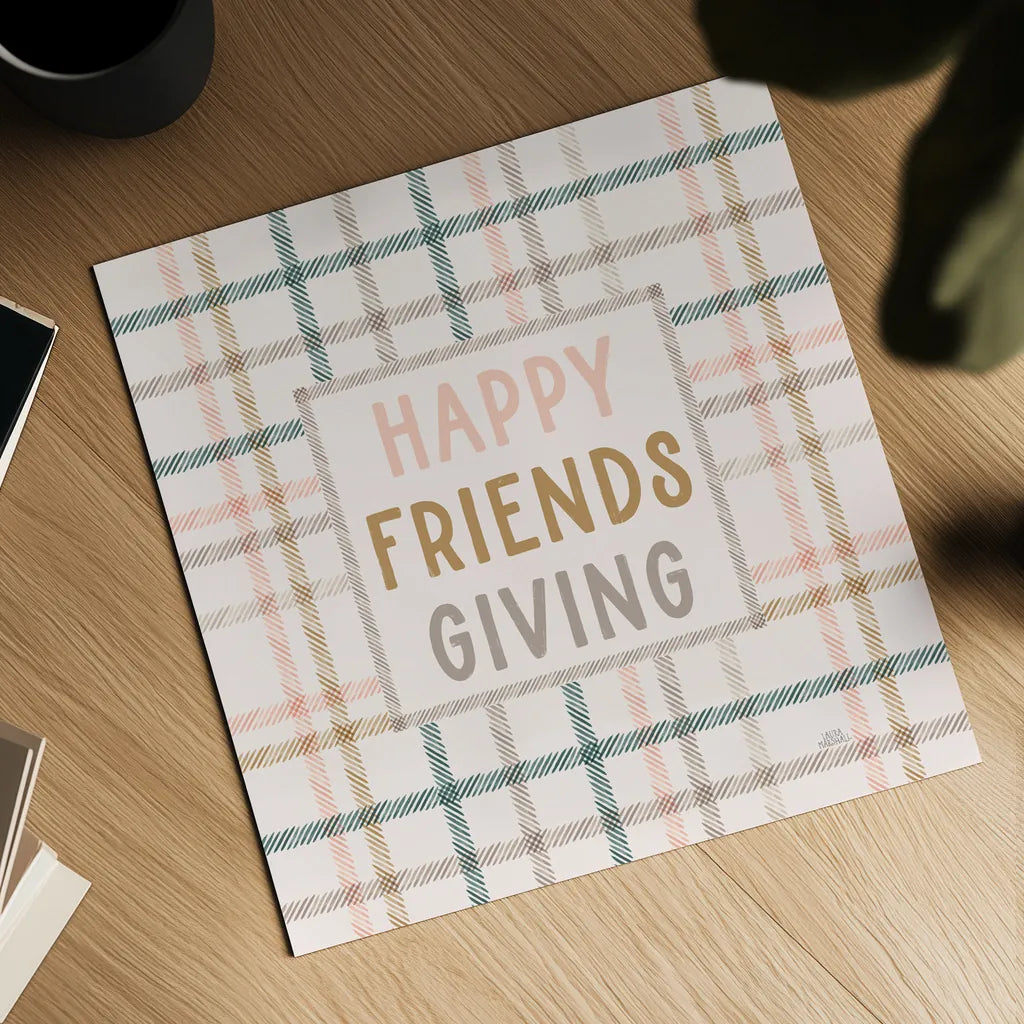 Festive Friendsgiving VI by Laura Marshall. Shown as a detailed flat fine art print, highlighting archival giclee quality. Available as an archival giclee rolled canvas, fine art paper, or poster print. SKU 80544a.
