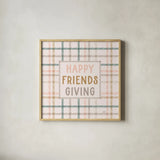 Festive Friendsgiving VI by Laura Marshall. Shown in a natural wood glass frame for a timeless modern aesthetic. Available as an archival giclee rolled canvas, fine art paper, or poster print. SKU 80544a.