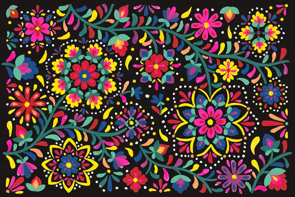 Floral Fiesta I by Laura Marshall. SKU 41498i. Archival Giclee Fine art print for wall decor.