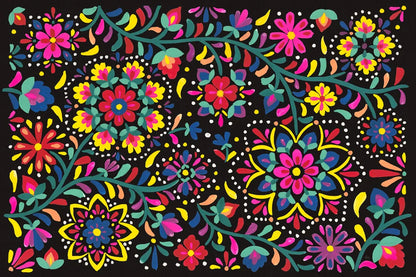 Floral Fiesta I by Laura Marshall. SKU 41498i. Archival Giclee Fine art print for wall decor.