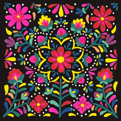 Floral Fiesta II by Laura Marshall. SKU 41499a. Archival Giclee Fine art print for wall decor.