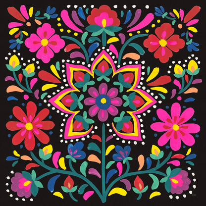 Floral Fiesta III by Laura Marshall. SKU 41500a. Archival Giclee Fine art print for wall decor.