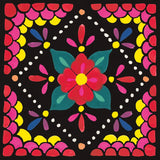 Floral Fiesta Tile IV by Laura Marshall. SKU 41506a. Archival Giclee Fine art print for wall decor.