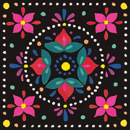 Floral Fiesta Tile VIII by Laura Marshall. SKU 41510a. Archival Giclee Fine art print for wall decor.