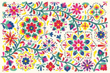 Floral Fiesta White I by Laura Marshall. SKU 41515i. Archival Giclee Fine art print for wall decor.