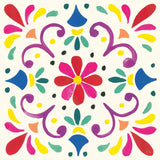 Floral Fiesta White Tile III by Laura Marshall. SKU 41522a. Archival Giclee Fine art print for wall decor.
