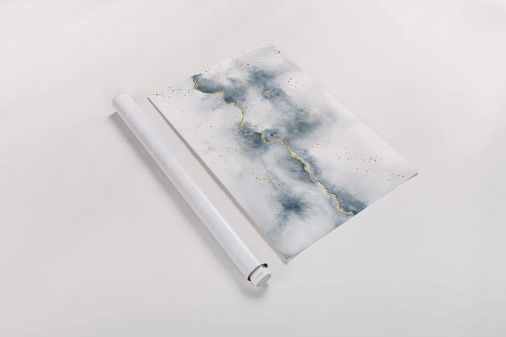 Flow with Gold by Laura Marshall. shown as a rolled paper print. Available as archival giclee rolled canvas, fine art paper, or poster print. SKU 32257i.