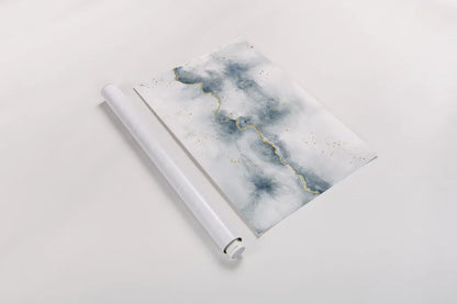 Flow with Gold by Laura Marshall. shown as a rolled paper print. Available as archival giclee rolled canvas, fine art paper, or poster print. SKU 32257i.