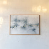 Flow with Gold by Laura Marshall. shown as a paper print in a natural frame. Available as a archival giclee rolled canvas, fine art paper, or poster print. SKU 32257i.