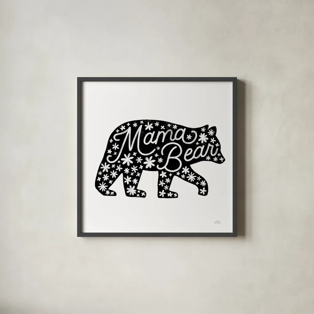 Forest Family I by Laura Marshall. Shown in a sleek black glass frame for a contemporary gallery look. Available as an archival giclee rolled canvas, fine art paper, or poster print. SKU 68047a.