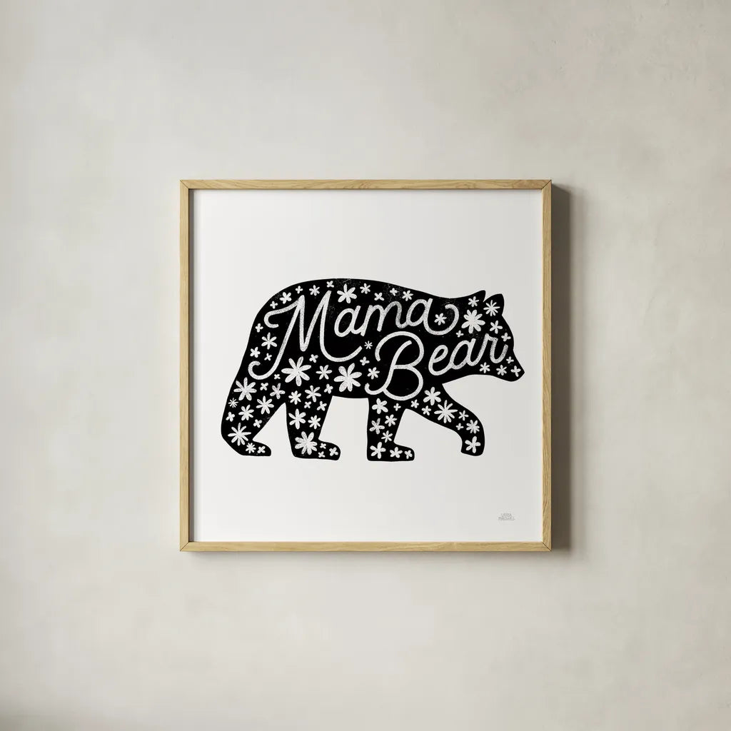 Forest Family I by Laura Marshall. Shown in a natural wood glass frame for a timeless modern aesthetic. Available as an archival giclee rolled canvas, fine art paper, or poster print. SKU 68047a.