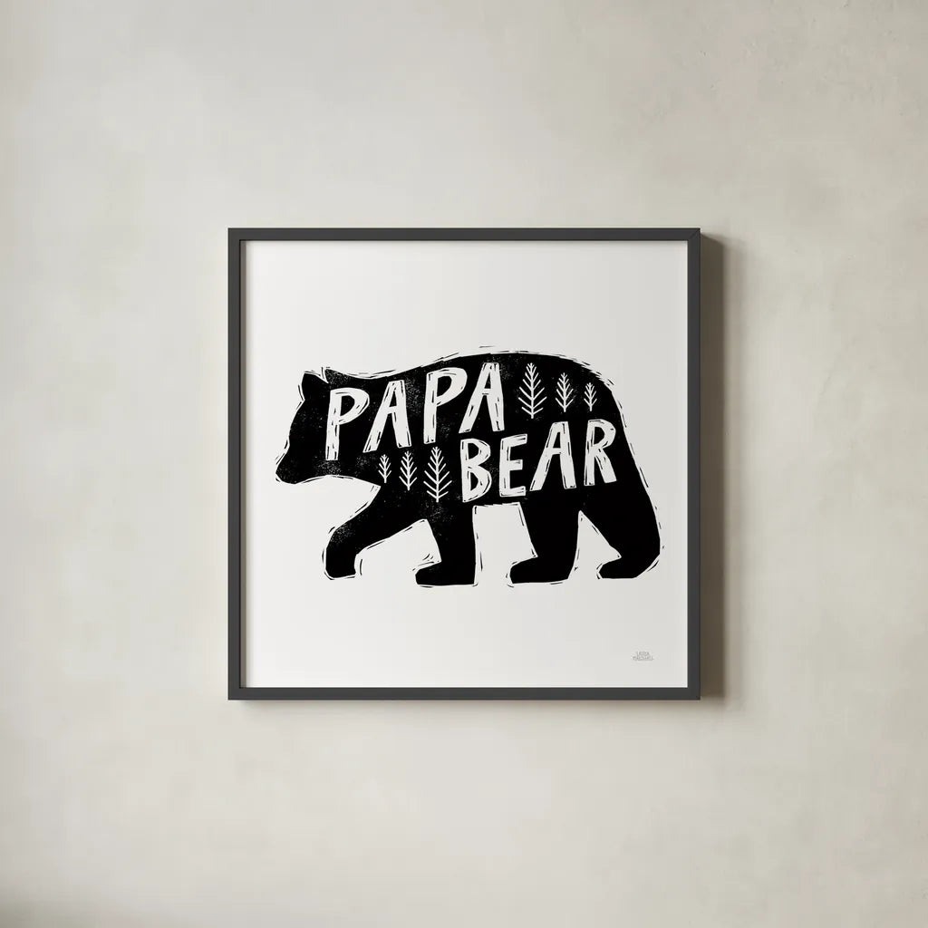 Forest Family II by Laura Marshall. Shown in a sleek black glass frame for a contemporary gallery look. Available as an archival giclee rolled canvas, fine art paper, or poster print. SKU 68048a.