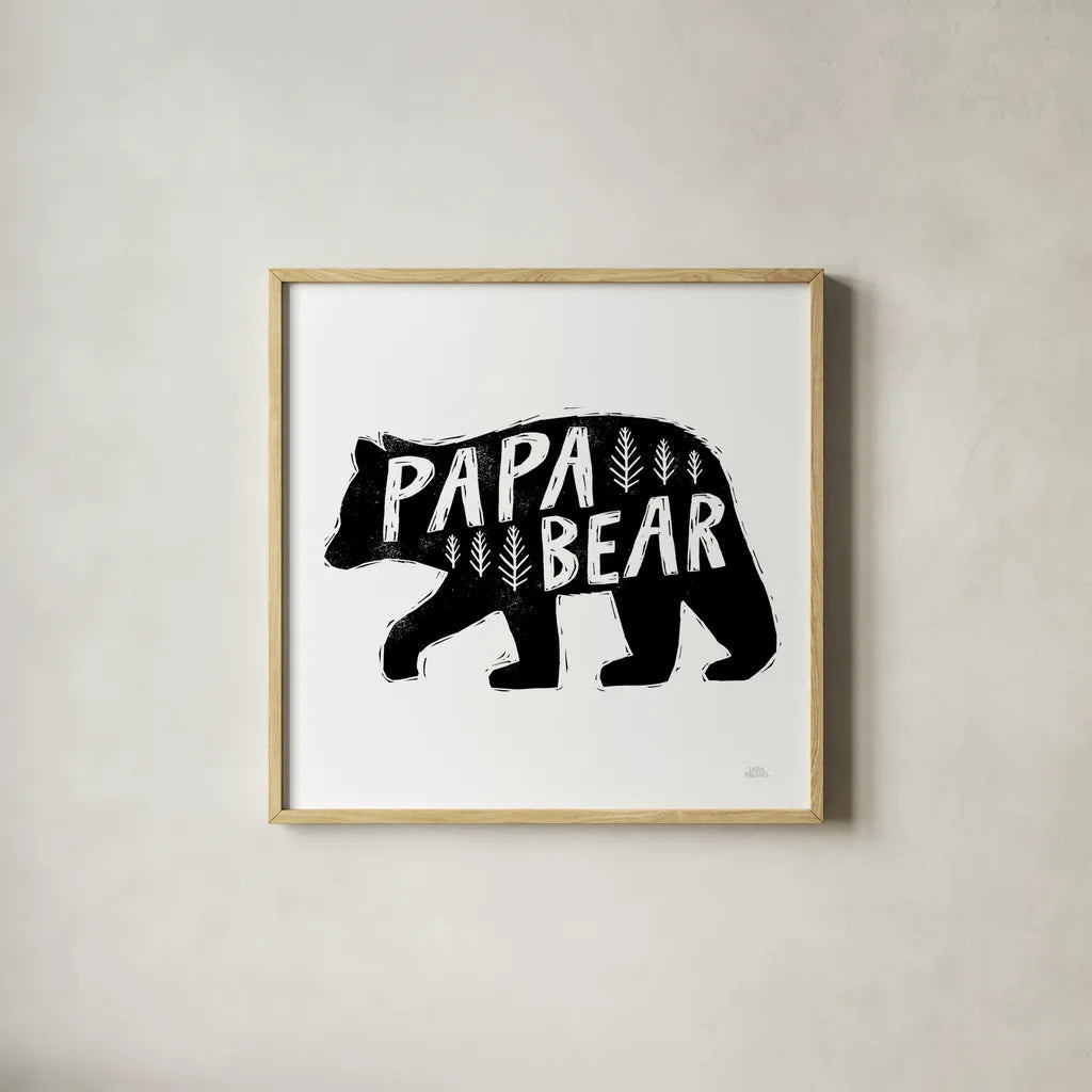 Forest Family II by Laura Marshall. Shown in a natural wood glass frame for a timeless modern aesthetic. Available as an archival giclee rolled canvas, fine art paper, or poster print. SKU 68048a.