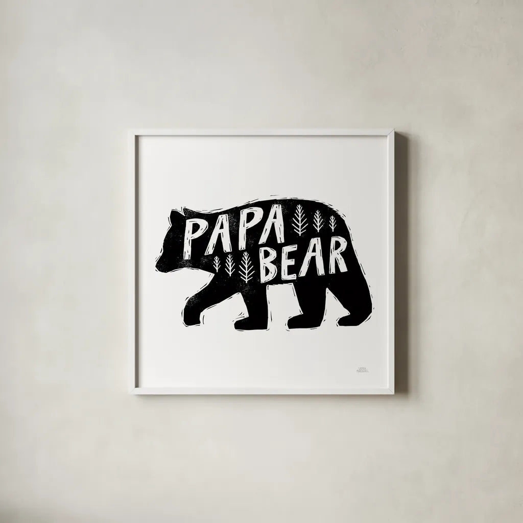 Forest Family II by Laura Marshall. Shown in a crisp white glass frame for a clean and minimalist style. Available as an archival giclee rolled canvas, fine art paper, or poster print. SKU 68048a.