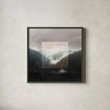 Framed Landscape I by Laura Marshall. Shown in a sleek black glass frame for a contemporary gallery look. Available as an archival giclee rolled canvas, fine art paper, or poster print. SKU 25134a.
