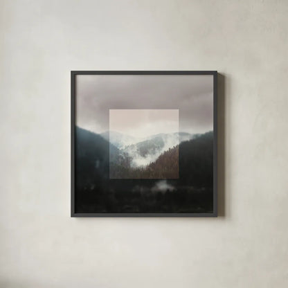 Framed Landscape I by Laura Marshall. Shown in a sleek black glass frame for a contemporary gallery look. Available as an archival giclee rolled canvas, fine art paper, or poster print. SKU 25134a.