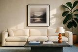 Framed Landscape II by Laura Marshall. Displayed in a glass frame with matte in a clean modern living room. Available as an archival giclee rolled canvas, fine art paper, or poster print. SKU 25135a.