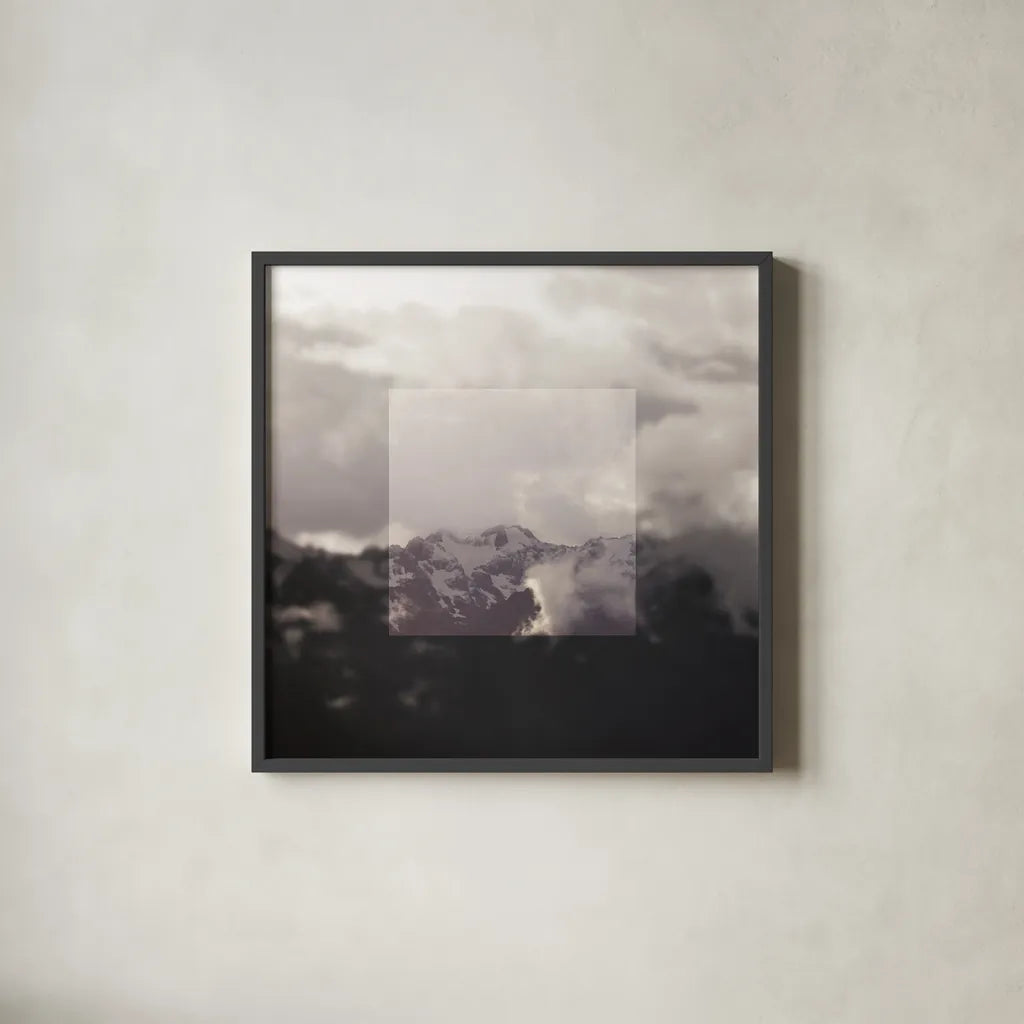 Framed Landscape IV by Laura Marshall. Shown in a sleek black glass frame for a contemporary gallery look. Available as an archival giclee rolled canvas, fine art paper, or poster print. SKU 25137a.