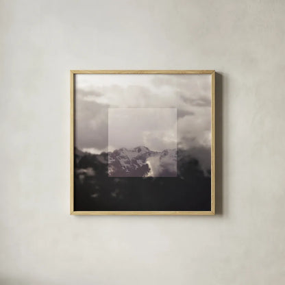 Framed Landscape IV by Laura Marshall. Shown in a natural wood glass frame for a timeless modern aesthetic. Available as an archival giclee rolled canvas, fine art paper, or poster print. SKU 25137a.