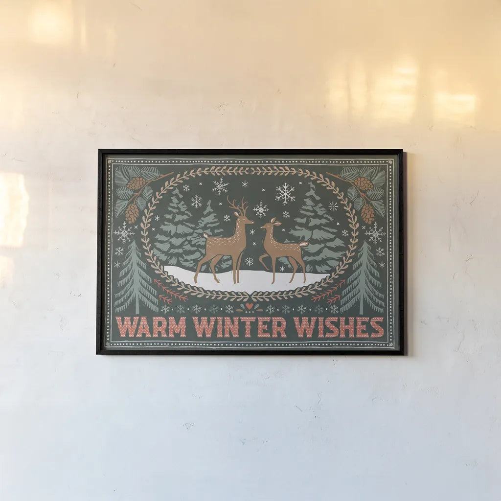 Frosty Forest I by Laura Marshall. shown as a paper print in a black flame. Available as a archival giclee rolled canvas, fine art paper, or poster print. SKU 87870i.