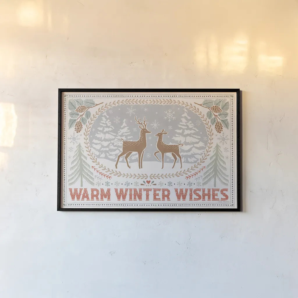 Frosty Forest I White by Laura Marshall. shown as a paper print in a black flame. Available as a archival giclee rolled canvas, fine art paper, or poster print. SKU 87879i.