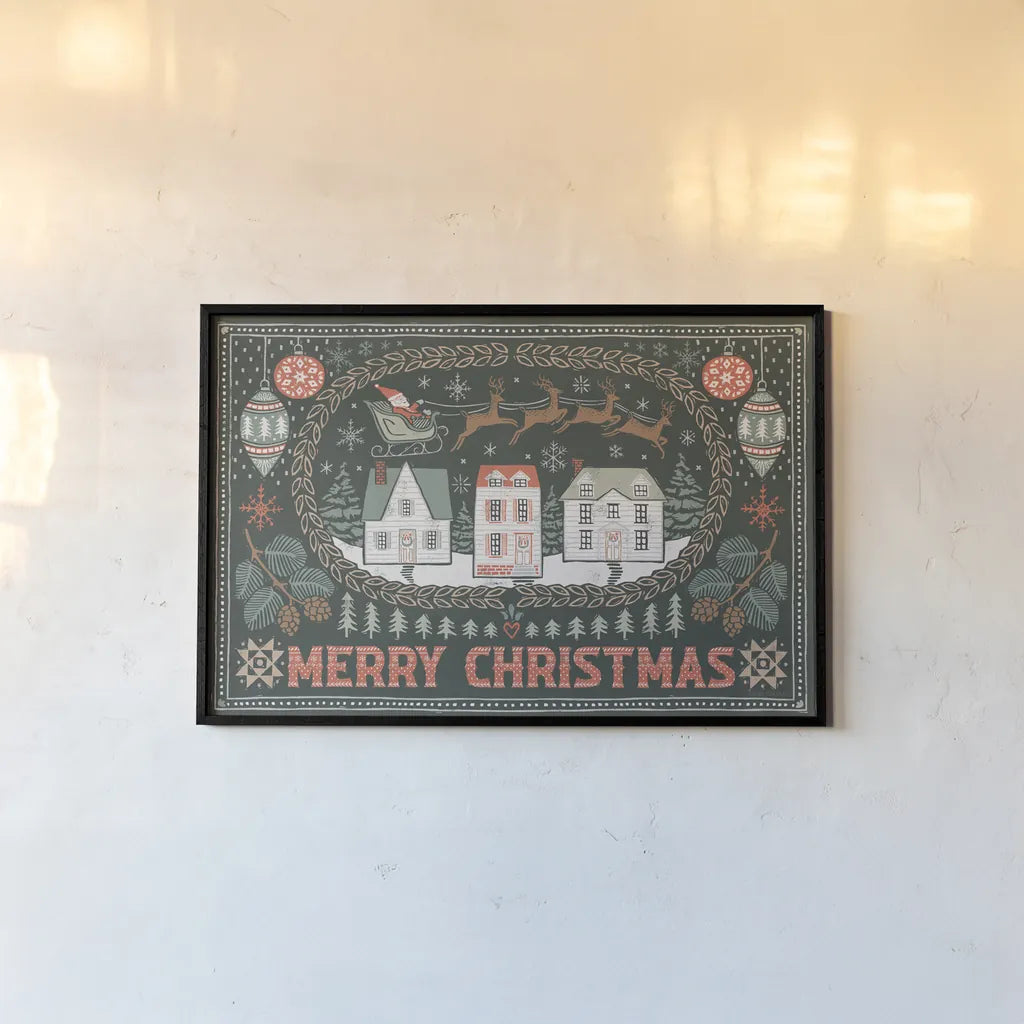 Frosty Forest II by Laura Marshall. shown as a paper print in a black flame. Available as a archival giclee rolled canvas, fine art paper, or poster print. SKU 87871i.