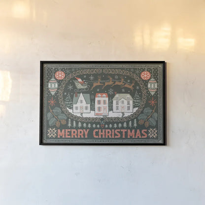 Frosty Forest II by Laura Marshall. shown as a paper print in a black flame. Available as a archival giclee rolled canvas, fine art paper, or poster print. SKU 87871i.