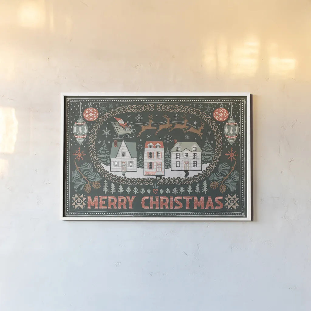 Frosty Forest II by Laura Marshall. shown as a paper print in a white frame. Available as a archival giclee rolled canvas, fine art paper, or poster print. SKU 87871i.